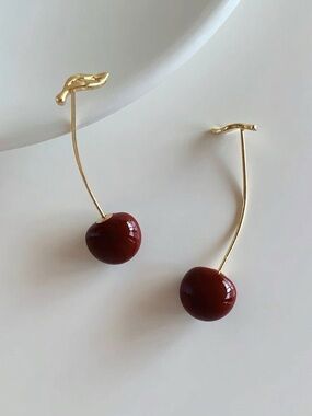 NEW Minimalist Cherry Statement Earrings - Niche Design
